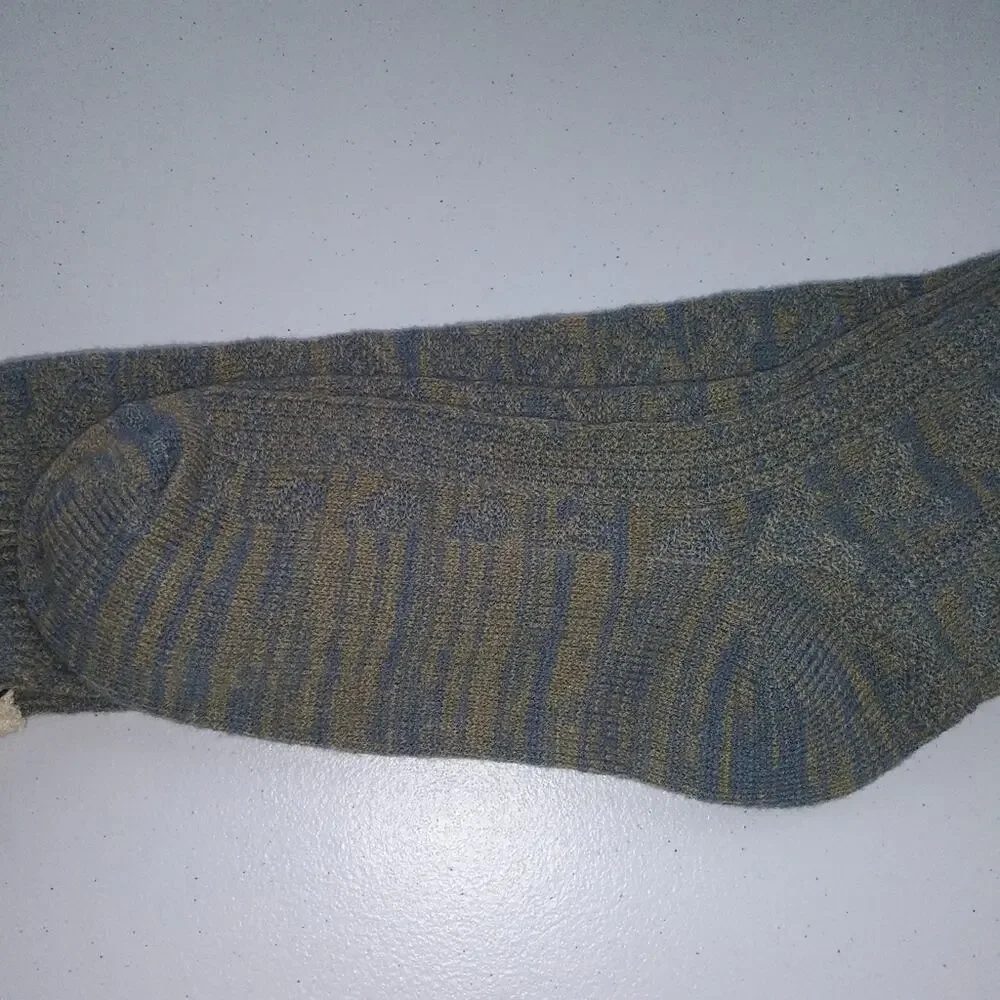Noelle Blue Knit Boot Socks Knee High Size OS